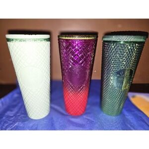 Starbucks Cups Set of 3 New No Straws 24oz Tumbler Lot